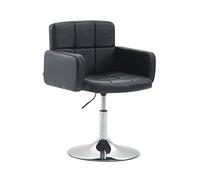 CLP Silla Lounge Los Angeles En Cuero Sintético I Butaca De Salón Giratoria & Regulable en Altura I Taburete Bajo con Reposabrazos I Color: Color:Negro