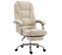 CLP Silla Oficina Ergonómica Pacific En Tela I Silla Escritorio Regulable En Altura & Giratoria I Silla Ordenador con Reposapiés Abatible, Color:Crema
