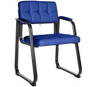 CLP Silla para Visitas Canada B Tapizada En Cuero Sintético I Silla De Espera con Reposabrazos I Silla Confidente con Base De Metal I Color:, Color:Azul