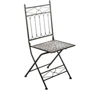CLP Silla Plegable Asina, Silla de Jardin compacta para Exterior, Estilo modernista romantico con ornamentacion, facil de Guardar, Color:Bronce