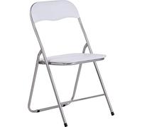 CLP Silla Plegable Felix con Estructura De Metal I Silla De Conferencia Acolchada I Silla De Eventos Plegable, Color:Blanco/Plata