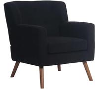 CLP Sillón Kioni con Funda de Pana I Cómodo sillón tapizado I Armazón de Madera de Caucho Que soporta hasta 150 kg, Color:Negro
