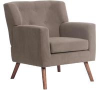 CLP Sillón Kioni con Funda de Pana I Cómodo sillón tapizado I Armazón de Madera de Caucho Que soporta hasta 150 kg, Color:marrón Oscuro