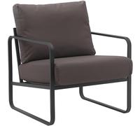 CLP Sillón Relax Manea Tapizado En Polipiel o Tela I Silla Ancha con Base Metálica I Poltrona Elegante & Acolchada, Color:marrón, Material:Cuero Sintetico