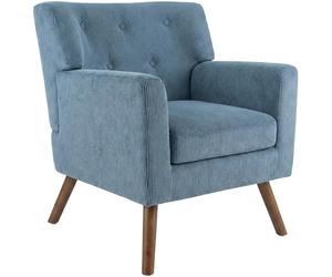 CLP Sillon tapizado Kioni con Pana, butaca con reposabrazos, Sillon orejero hasta 150 kg, Sillon Relax para Salon, Color:Azul