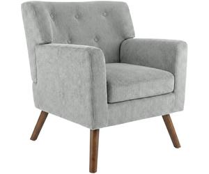 CLP Sillon tapizado Kioni con Pana, butaca con reposabrazos, Sillon orejero hasta 150 kg, Sillon Relax para Salon, Color:Gris