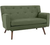 CLP Sofa de 2 plazas Kioni con tapizado de Pana, Comodo para Salon, Acolchado Confortable, soporta hasta 240 kg, Patas de Madera de Caucho, Color:Verde Claro