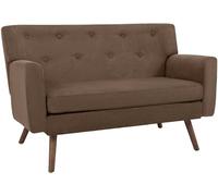 CLP Sofa de 2 plazas Kioni con tapizado de Pana, Comodo para Salon, Acolchado Confortable, soporta hasta 240 kg, Patas de Madera de Caucho, Color:marrón Oscuro