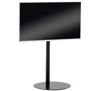 CLP Soporte de pie para TV de 55-57 Pulgadas, VESA 100x100 a 600x400, Base Universal Estable, hasta 40 kg, Color:Negro/Mate, Forma:Redondo