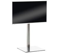 CLP Soporte De Pie para TV De Plasma De 32-65' I Stand Universal con Base Redonda o Cuadrada I Soporte Universal Resistente hasta 40 kg I, Color:Acero Inoxidable, Forma:Angular