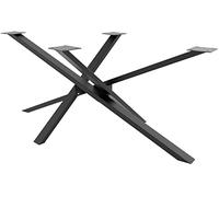 CLP Soporte para Mesa De Comedor Jimmy En Forma De Mikado I Patas para Mesa De Salón o Conferencia Moderna & Metálica, Color:Negro, Tamaño:160x80x72 cm