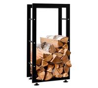 CLP Soporte para Organizar La Leña Keri I Estante Metálico para Almacenar La Madera En Interiores I Leñero Moderno, Color:Negro, Tamaño:25x40x80 cm