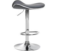 CLP Taburete Alto de Cocina Shanghai en Polipiel I Silla de Bar giratoria Regulable en Altura con Base metálica, Color:Gris, Material del Soporte:Hierro Cromado