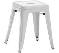 CLP Taburete Armin I Taburete metálico, apilable y fácil de Limpiar I Taburete apilable, Carga máx. 200 kg | Color Blanco