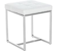 CLP Taburete bajo en simil cuero blanco