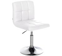 CLP Taburete Bajo Palma V2 En Simil Cuero I Silla Lounge Regulable En Altura & Giratoria I Butaca De Salón Moderna & Acolchado, Color:Blanco