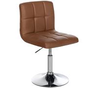 CLP Taburete Bajo Palma V2 En Simil Cuero I Silla Lounge Regulable En Altura & Giratoria I Butaca De Salón Moderna & Acolchado, Color:marrón Claro