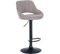 CLP Taburete De Bar Milet Ajustable En Altura & Giratorio I Silla Alta De Cocina Moderna En Tela con Base Metálica, Color:Gris, Color del Marco:Negro