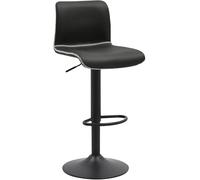 CLP Taburete de Bar Ajustable en Altura con Respaldo, Taburete Giratorio Henchy con Respaldo para Barra de Cocina, Color:Negro