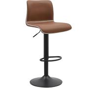 CLP Taburete de Bar Ajustable en Altura con Respaldo, Taburete Giratorio Henchy con Respaldo para Barra de Cocina, Color:marrón