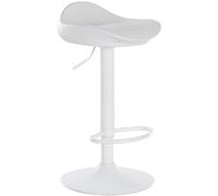 CLP Taburete De Bar Alisson Tapizado En Polipiel & con Base Metálica I Silla Giratoria & Moderna De Cocina con Reposapiés, Color:Blanco