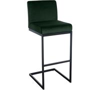 CLP Taburete de Bar Funda de Terciopelo Hopewell I Taburete de Bar voladizo con Respaldo y reposapiés I Taburete de mostrador, Color:Verde Claro