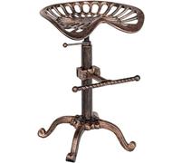 CLP Taburete Industrial Butch Metálico I Taburete Regulable En Altura I Taburete Alto con Asiento En Forma Semi-Curva I Color:, Color:Bronce