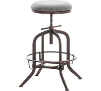 CLP Taburete de bar industrial en Simil cuero vintage Gris oscuro