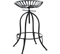 CLP Taburete de bar industrial regulable en Metal Negro