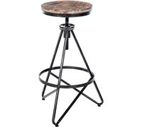 CLP Taburete de bar industrial regulable en Metal Plateado