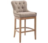 CLP Taburete de Bar Lakewood Funda de Tela I Taburete de Bar tapizado I Estructura de Madera, Color:Gris Pardo