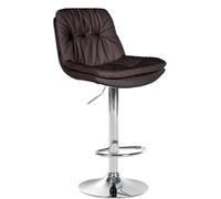 CLP Taburete de Bar Laurel tapizado en Polipiel I Taburete de Bar Regulable en Altura y Giratorio, Color:marrón, Material del Soporte:Hierro Cromado