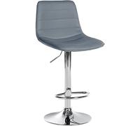 CLP Taburete De Bar Lex para Barra De Cocina En Polipiel I Silla De Altura Ajustable & Giratoria con Reposapiés Moderna, Color:Gris, Color del Marco:Cromado