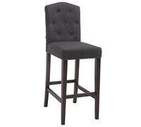 CLP Taburete de Bar Louise en Tela I Silla Alta con Base de Madera I Taburete Alto con Respaldo & Reposapiés I Color:, Color:Gris Oscuro, Color del Marco:Antiguo