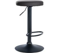 CLP Taburete De Bar Ponte Giratorio, Redondo & Acolchado I Silla De Altura Ajustable En Polipiel & Base Metálica Color Negro Color del Marco Negro