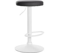 CLP Taburete de bar Ponte – giratorio, acolchado, altura ajustable, polipiel – Negro, marco blanco