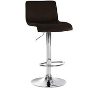 CLP Taburete de Bar Regulable en Altura con Respaldo Hover, Taburete de Bar tapizado con Funda de Terciopelo, con Estructura metálica, Color:marrón, Material del Soporte:Hierro Cromado