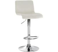 CLP Taburete de Bar Regulable en Altura con Respaldo Hover, Taburete de Bar tapizado con Funda de Terciopelo, con Estructura metálica, Color:Crema, Material del Soporte:Hierro Cromado