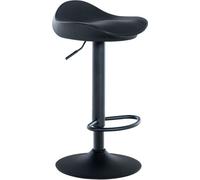 CLP Taburete de bar regulable y giratorio en Simil cuero Negro