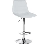 CLP Taburete de bar regulable y giratorio en Simil cuero (PVC) Blanco