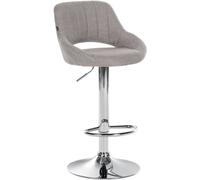 CLP Taburete de bar regulable y giratorio en Tela Gris