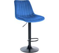 CLP Taburete de bar regulable y giratorio en Terciopelo Azul