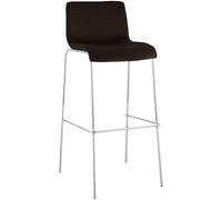 CLP Taburete de Barra con Respaldo Hover, Silla de Barra tapizada en Terciopelo, Estructura metálica cromada, soporta hasta 150 kg, Color:marrón