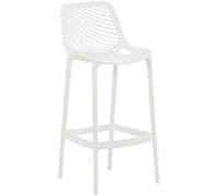 CLP Taburete de jardín Resistente al Clima Air, Silla de jardín con Respaldo, Taburete de Barra Resistente a UV de plástico fácil de cuidar Color Blanco