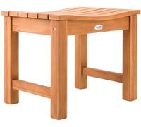 CLP Taburete de Teca para Exteriores Resistente a la Intemperie Bibury, Taburete y reposapiés en uno, Duradero para jardín, Color:Teca