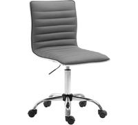 CLP Taburete de Trabajo Ajustable en Altura Alamosa, Taburete ergonómico con Respaldo, tapizado de Cuero sintético, Giratorio, Color:Gris