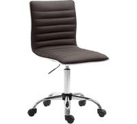 CLP Taburete de Trabajo Ajustable en Altura Alamosa, Taburete ergonómico con Respaldo, tapizado de Cuero sintético, Giratorio, Color:marrón
