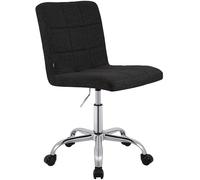 CLP Taburete de Trabajo Ajustable en Altura con Respaldo y Ruedas Darfield, Silla ergonómica giratoria 360°, soporta hasta 150 kg, Color:Gris Oscuro, Material:Tela