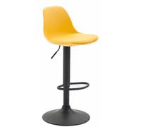 CLP Taburete Kiel con Asiento De Plástico, Reposapiés & Respaldo I Silla Alta Regulable En Altura, Color:Amarillo, Color del Marco:Negro