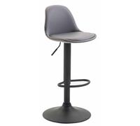 CLP Taburete Kiel En Polipiel con Reposapiés & Respaldo I Silla Alta Regulable En Altura, Color:Gris, Color del Marco:Negro